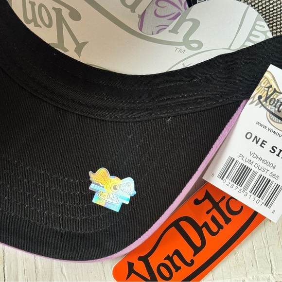 NWT Von Dutch Plum Dust (Purple & Black) Velvet Trucker Hat - Picture 5 of 6